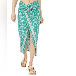 NWT Free People Sarong It Feels Ride Green Small Midi Boho